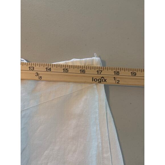H&M Women's Size 16 Plain White Linen Side Zip Casual Summer Beach A Line Skirt - Picture 6 of 11